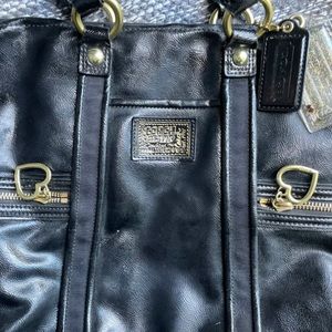 COACH black leather cross body purse